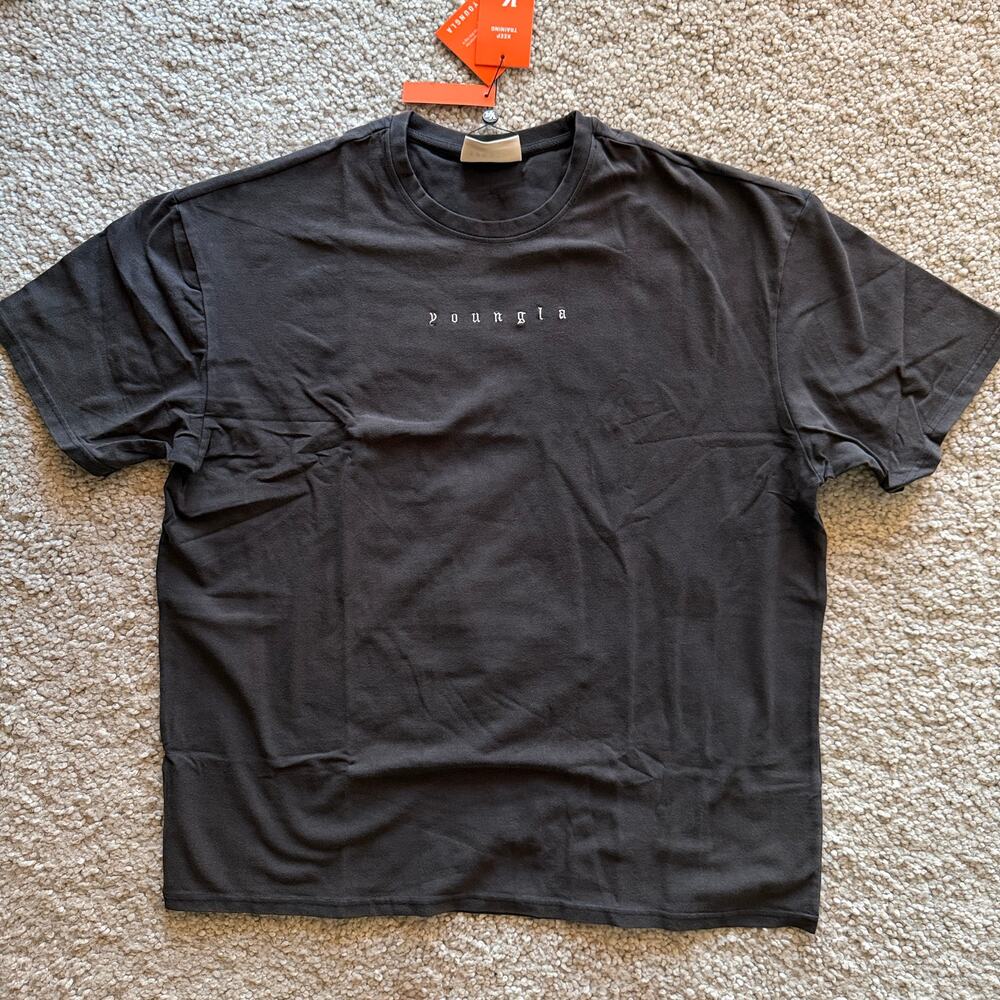 Men's YoungLA 481 Tees, XL, 100%Cotton, NWT， BlackWash